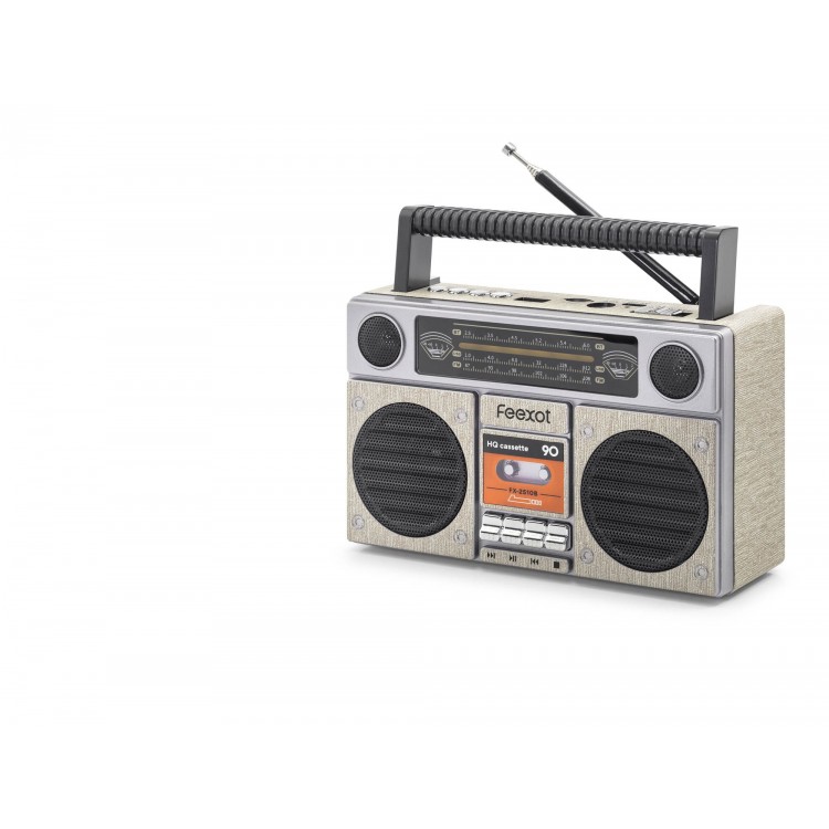 Bluetooth Nostaljik Fm Radyo Usb Tf Aux Taşınabilir Hoparlör - Bej FX2510B