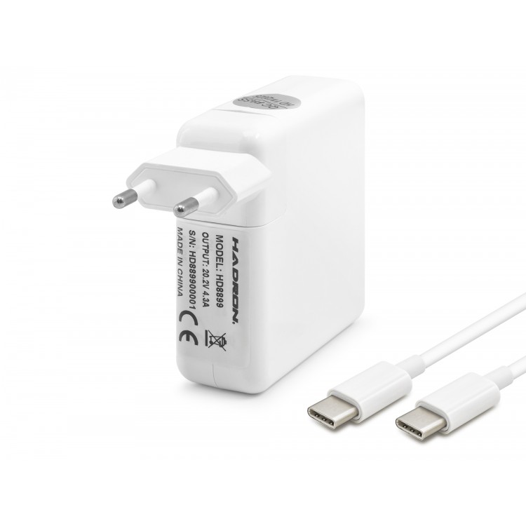 20.2V 4.3A 87W Laptop Adaptörü - Type-C - Asus Dell Uyumlu - Beyaz HD8899