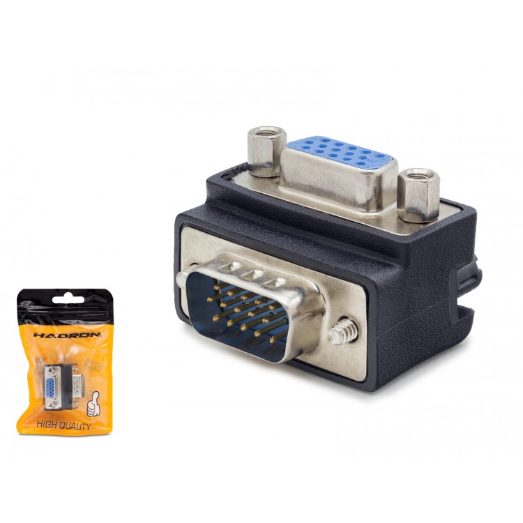 Vga Erkek Dişi 90 Derece Açili Adaptör - Siyah HDX5045