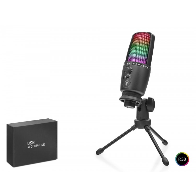 Profesyonel Rgb Mikrofon Dokunmatik Mute Ve Gain Kontrollü Type-C - Siyah ME31