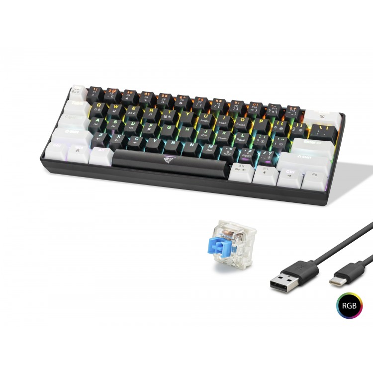 Mekanik Rgb Klavye Blue Switch - Siyah Beyaz MF1701BW