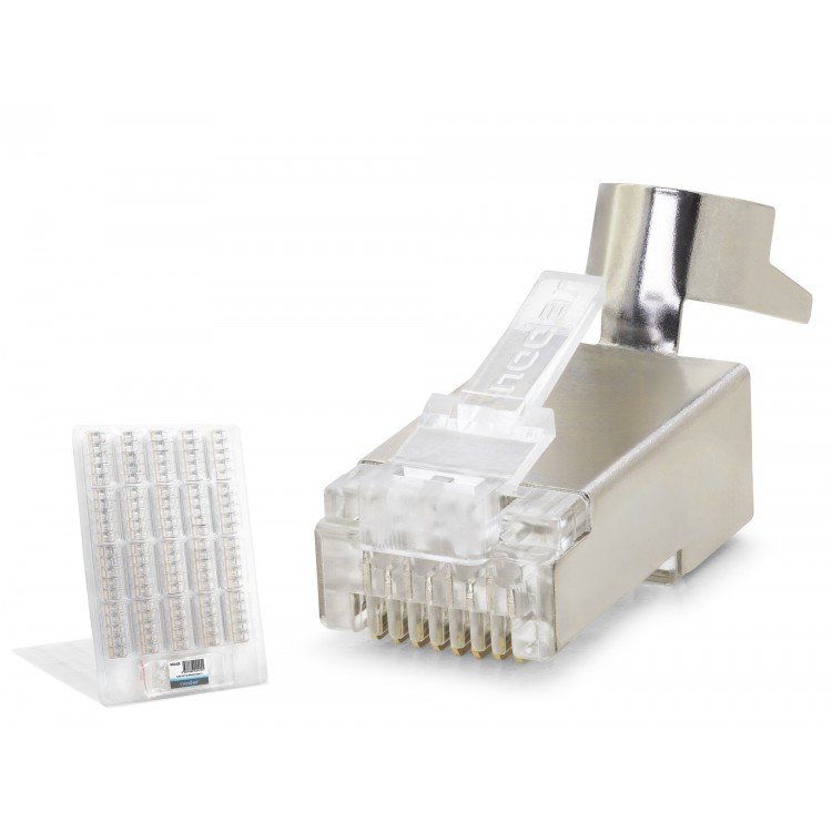 Cat7 Ez Rj45 Metal B Kalite Konnektör 100 Adet Plastik Kutu - Silver ND2425