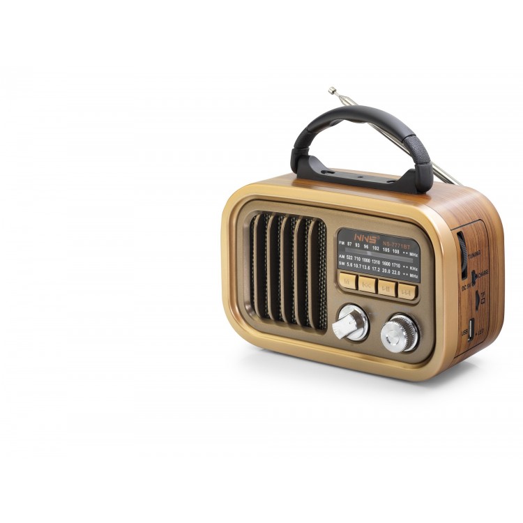 Bluetooth Nostaljik Hoparlör Fm 18.4 X 8.9 X 13.4 Cm NS7771BT