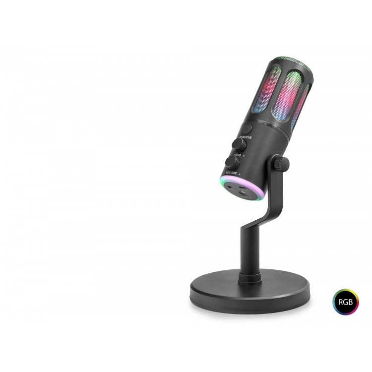 Profesyonel Rgb Mikrofon Dsp Gürültü Engelleme Reverb Echo Destekli Type-C - Siyah SU8