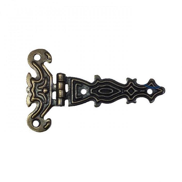 Dekoratif, Sac Tek Kuyruklu Menteşe - 40x68 mm, Küçük, Antik, 1 Adet