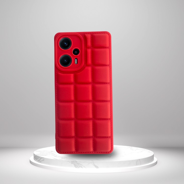 Xiaomi Poco F5 5G Uyumlu Silikon Madlen Case KIRMIZI