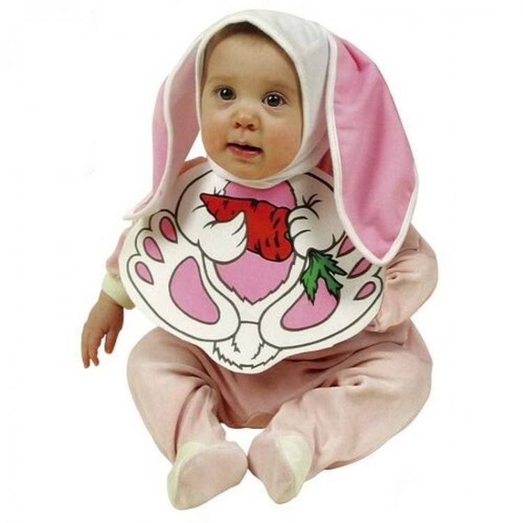 Baby Boy Rabbit Hat and Bib Set