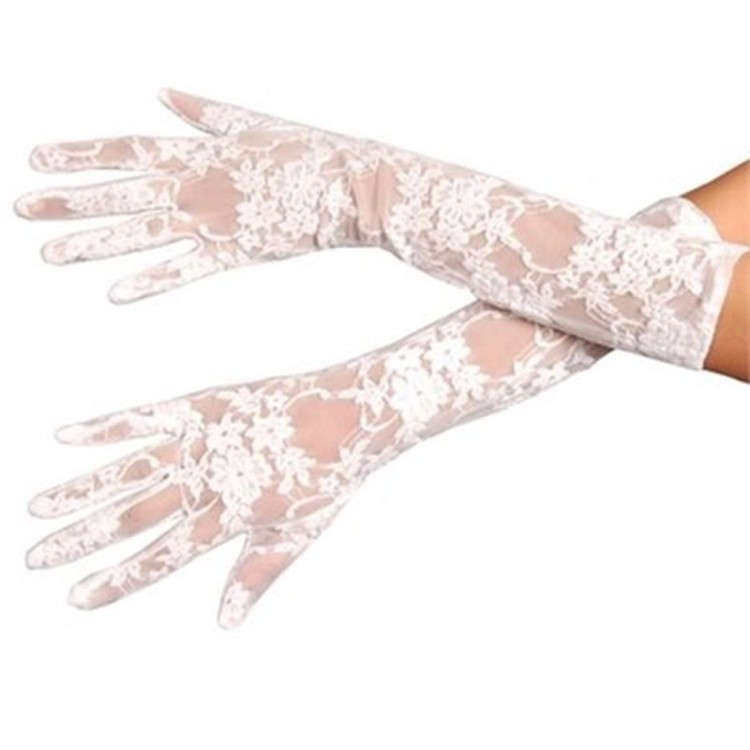 White Color Medium Size Lace Gloves