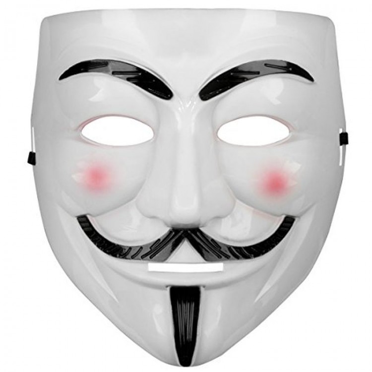 White Color Pink Cheeked Imported V For Vendetta Mask