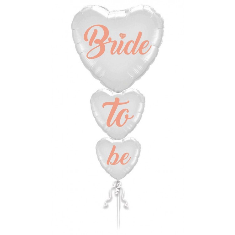 Bride To Be Buket Seti Folyo Balon 3lü Rose Gold Renk 100 cm