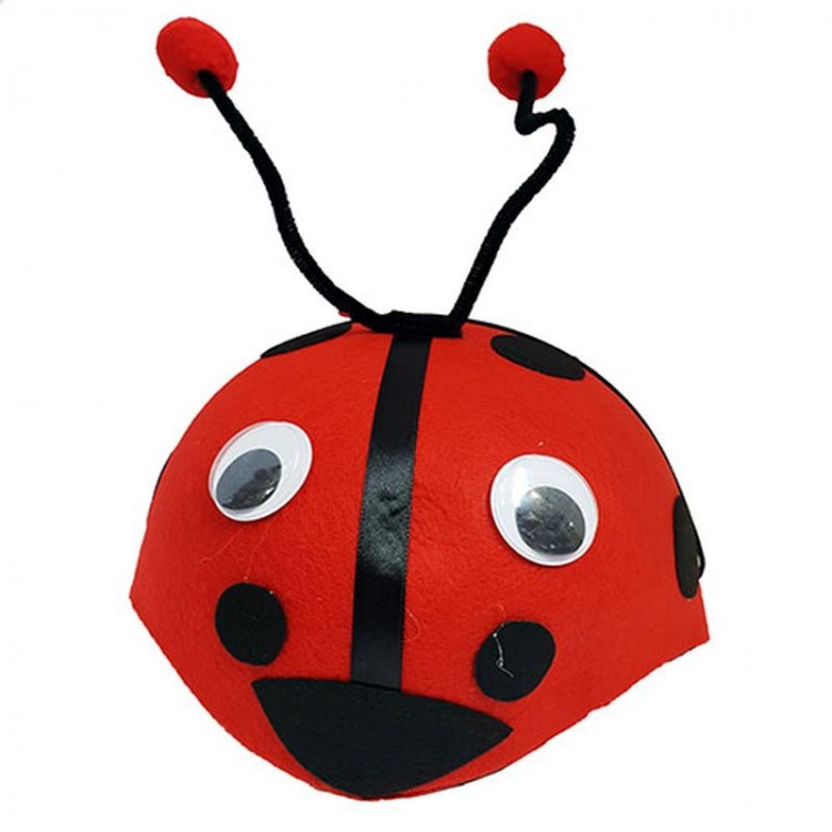 Red Color Ladybug Animal Hat with Pompom for Shows