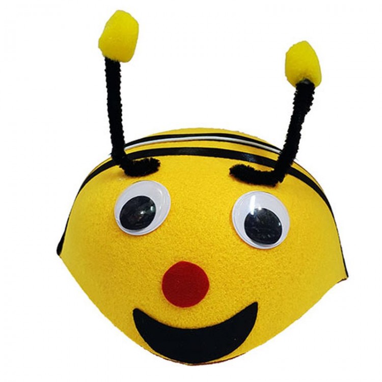 Yellow Color Bee Hat with Pompom for Shows