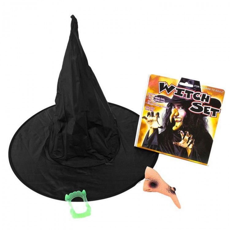 Witch Hat Witch Nails Witch Nose Witch Jaw Witch Teeth Set