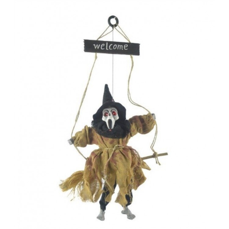 Halloween Welcome Skeleton with Sensor, Sound and Light, Brown