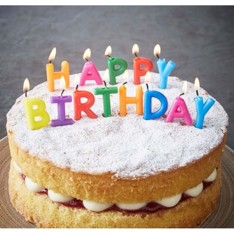 Colorful Birthday Candle with Happy Birthday Written on it