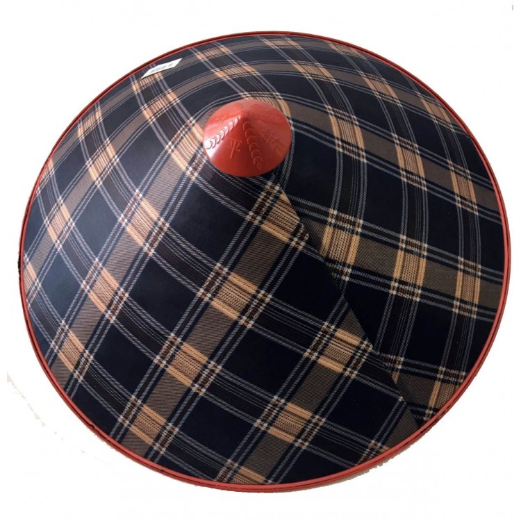 Check Pattern Satin Finish Cream Black Vietnamese Hat