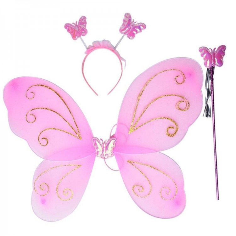 Wing Crown and Scepter for Kids Pink Color
