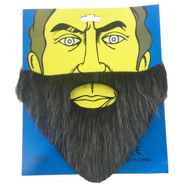 Gray Fake Beard Mustache Old Beard Black Gray Color