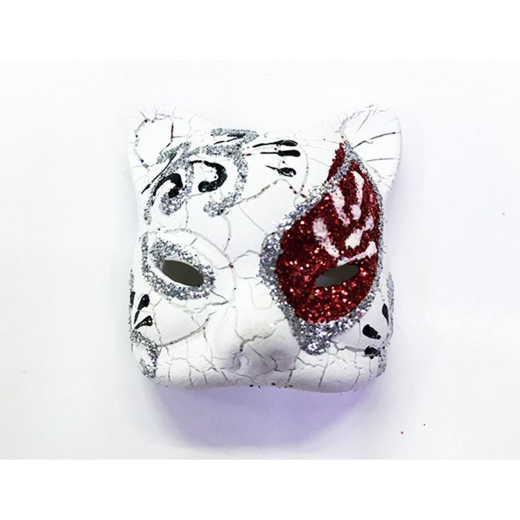 Red Venetian Cat Model Made of Color Embroidered Ceramic MaterialMagnet