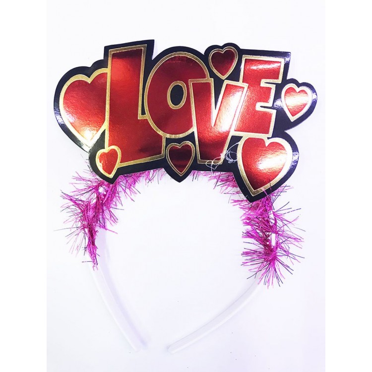 Red Color Love Written Party Crown