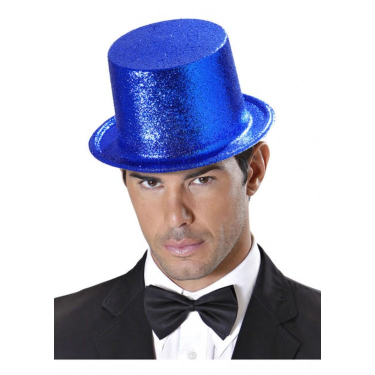 Dark Blue Color Long Plastic Glitter Party Hat