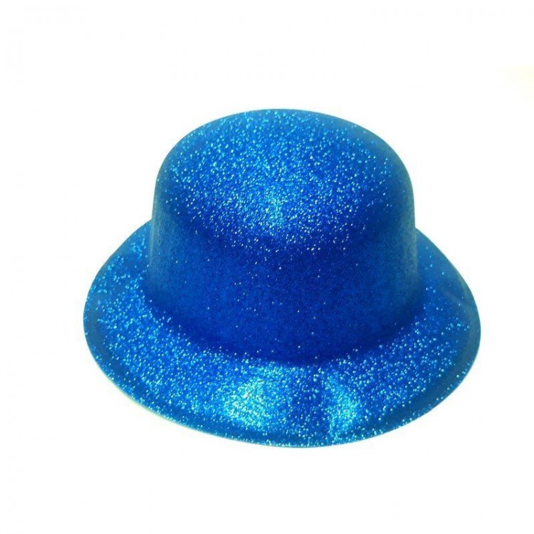 Dark Blue Color Round Glitter Plastic Party Hat
