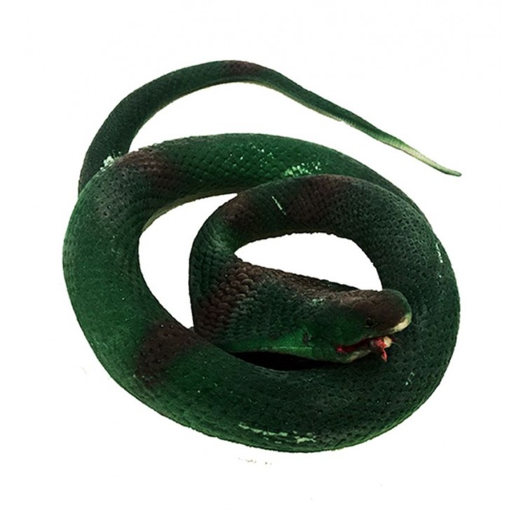 Dark Green Color Flat Head Soft Realistic Cobra Snake 95 cm