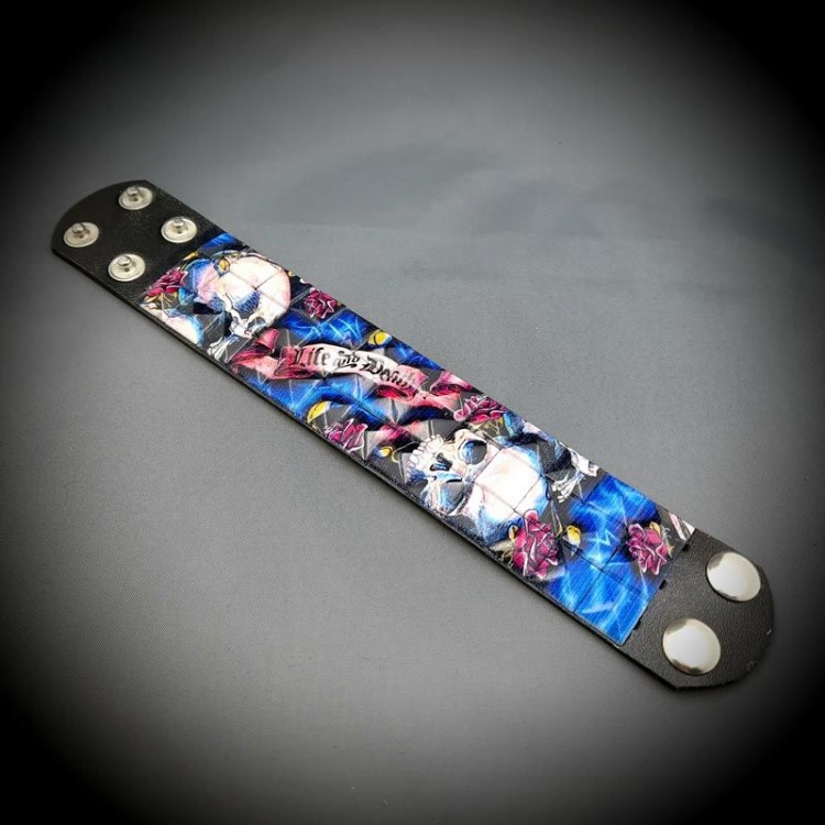 Skull Studded Gothic Bracelet Pyramid Spike PunkBracelet Model 5