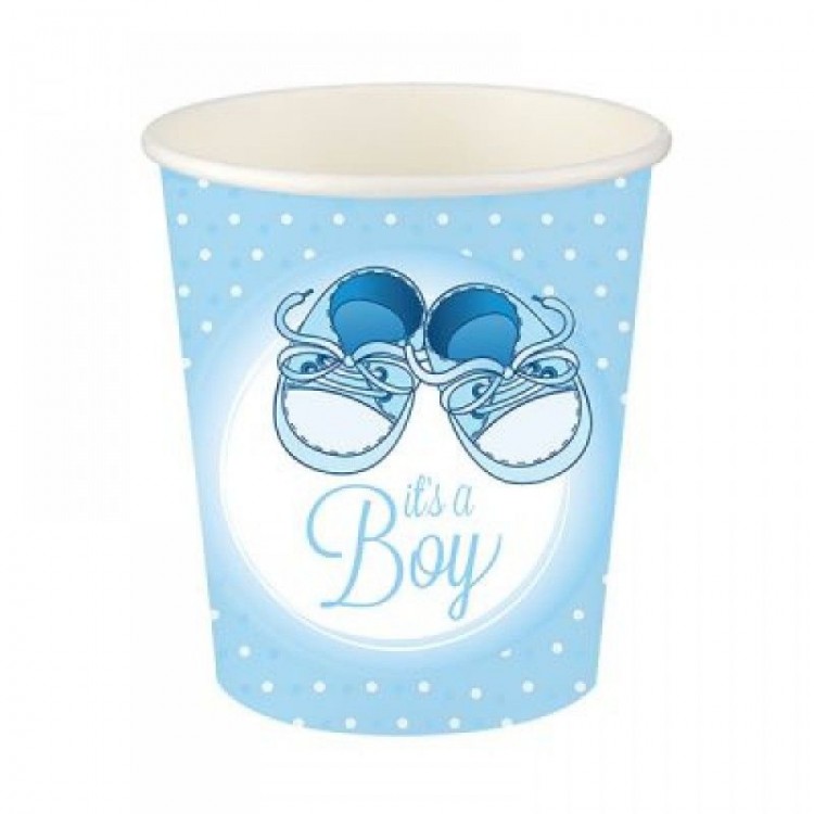 Blue Booties Cardboard Cup 200cc-8oz 8pcs