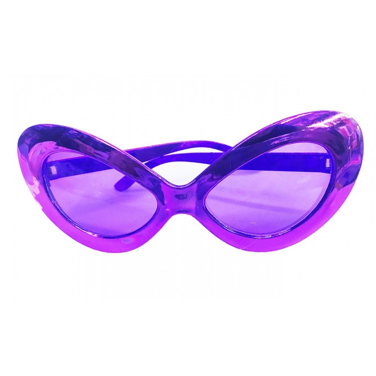 Metalized Yeşilçam 80's and 90's Party Glasses Purple Color 15x7 cm