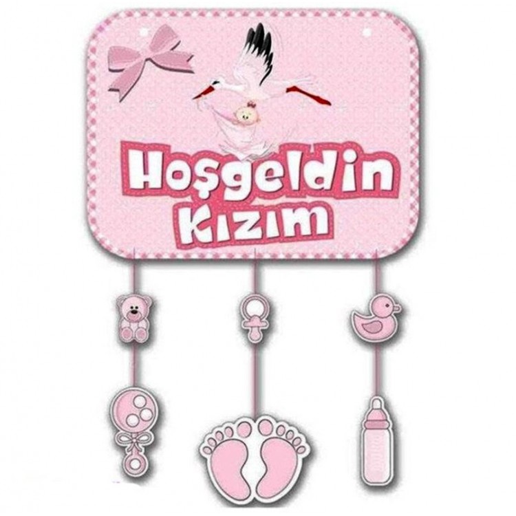 Pink Color Welcome Daughter Themed Door Ornament Ornament40x60cm