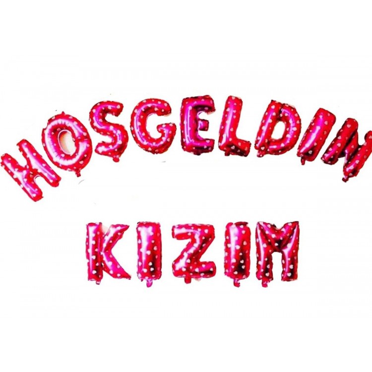 Welcome Daughter Foil with White Heart on Pink Colorballoon 35cm