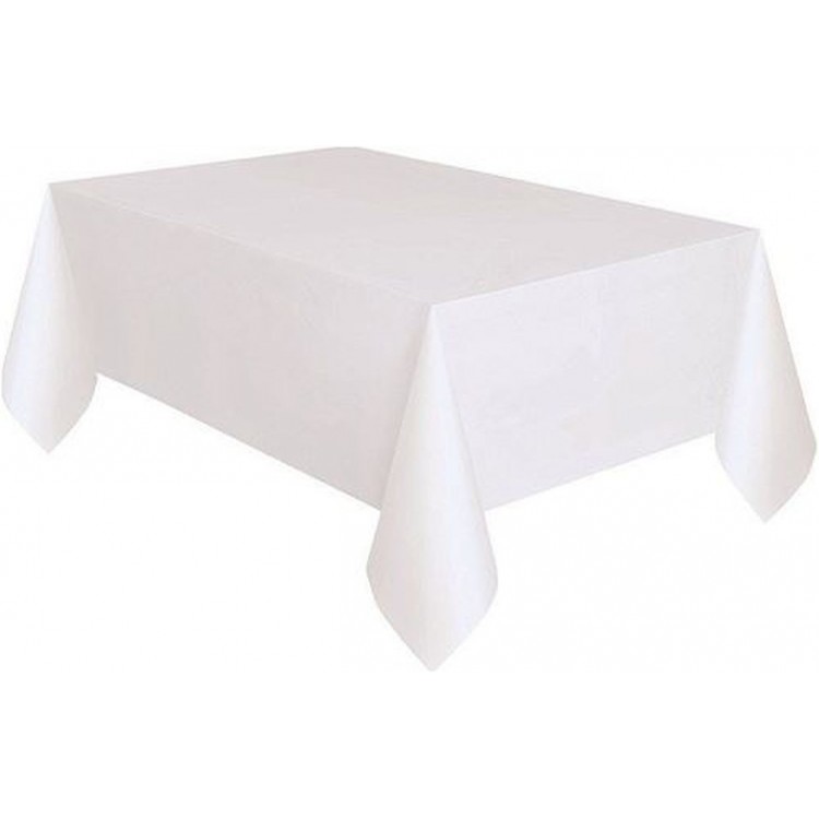 White Color Plastic Tablecloth 120x180 cm