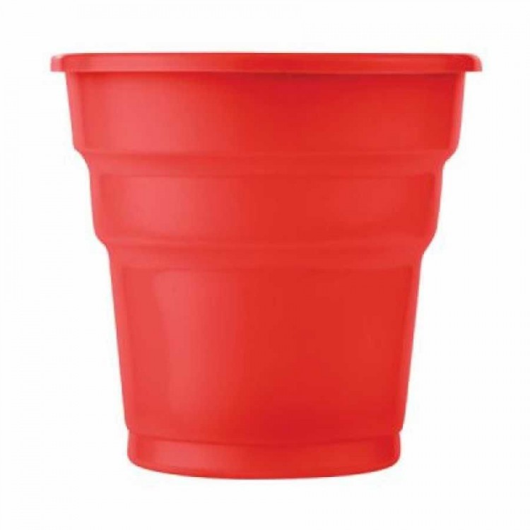 Plastic Soft Drink Glass Red 180cc-7oz 25pcs