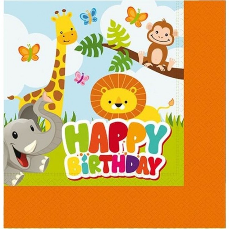 Safari Cute Animals Napkin 20 Pieces
