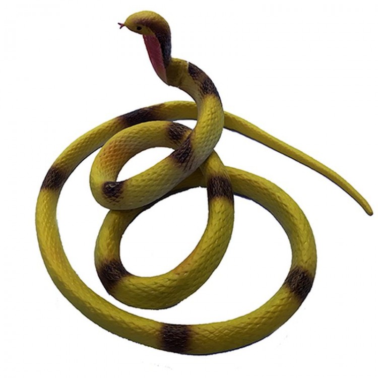 Yellow Color Realistic Mega Size Cobra Model Silicone Soft Snake 135 cm