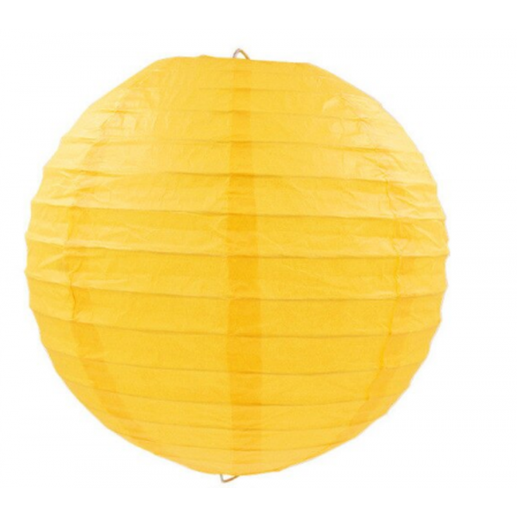 Yellow Color Paper Hanging Ornament Japanese Lantern DecorationOrnament 30 cm