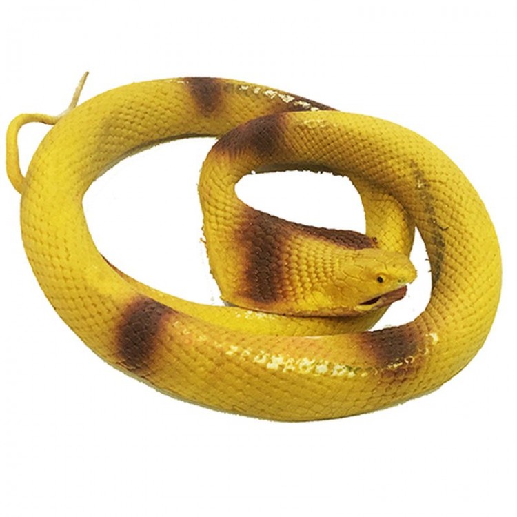 Yellow Color Flat Head Soft Realistic Cobra Snake 95 cm