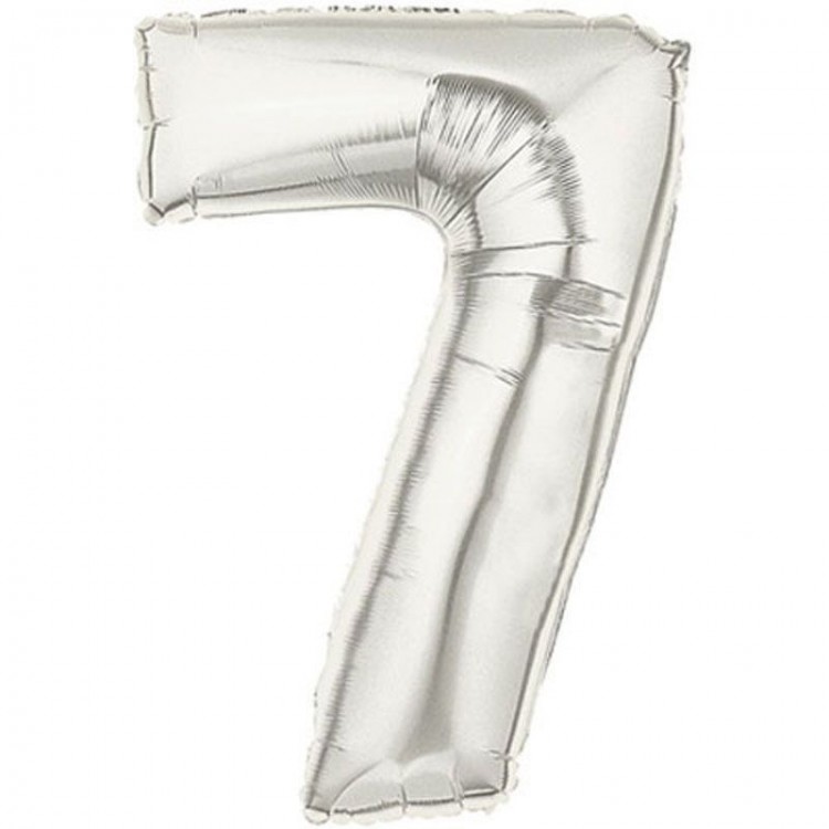 Şekilli Supershape Silver Rakam Folyo Balon 7 Numara