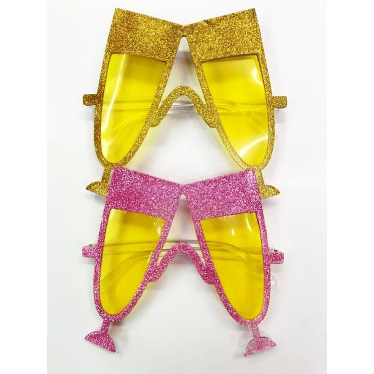 Glitter Glass Party Glasses 2 Colors 2 Pieces