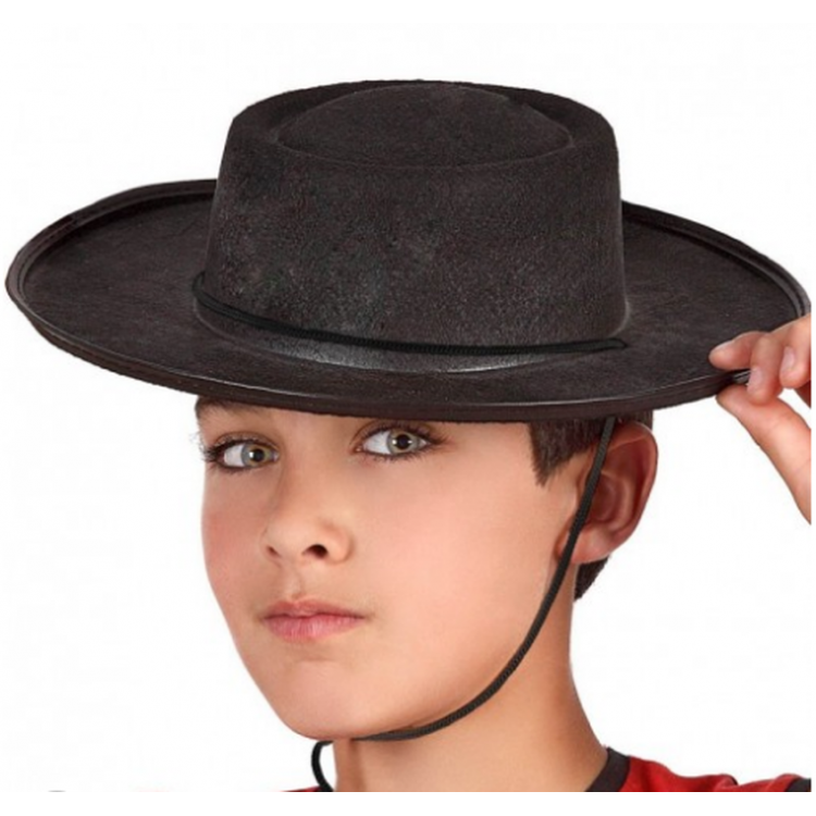 Black Color Felt Flamenco Hat Kids Size