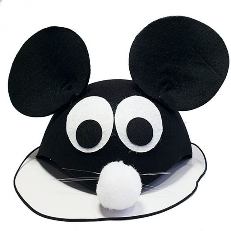 Black Color Eared Mouse Hat Animal Hat
