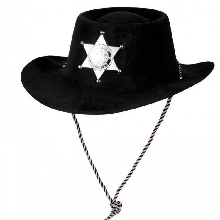 Black Color Plastic Velvet Coated Children's Cowboy Hat