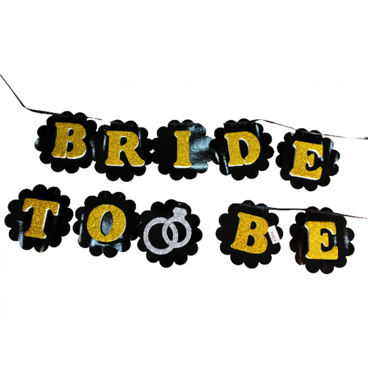 Bride To Be with Gold Letters on BlackWritten Bachelorette Ornament