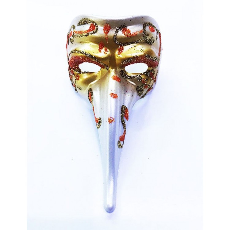Venetian Long Made of Ceramic Material with Orange Color EmbroideryMask Magnet