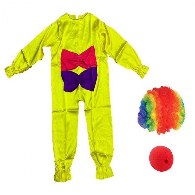 Children's Clown Costume Wig and Nose 10-11 Years OldModel 11