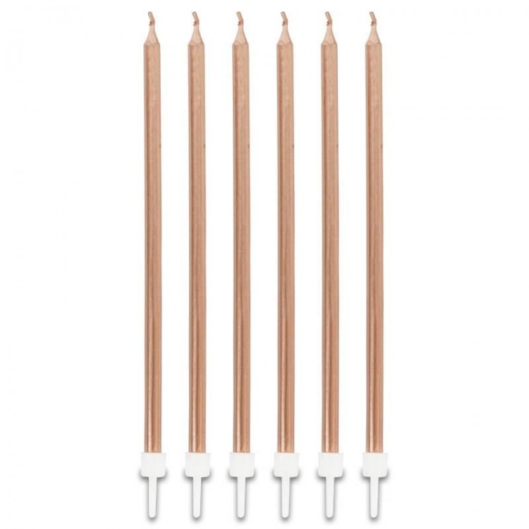 Soft Pink Color Long Cake Party Candle 6Piece 16cm