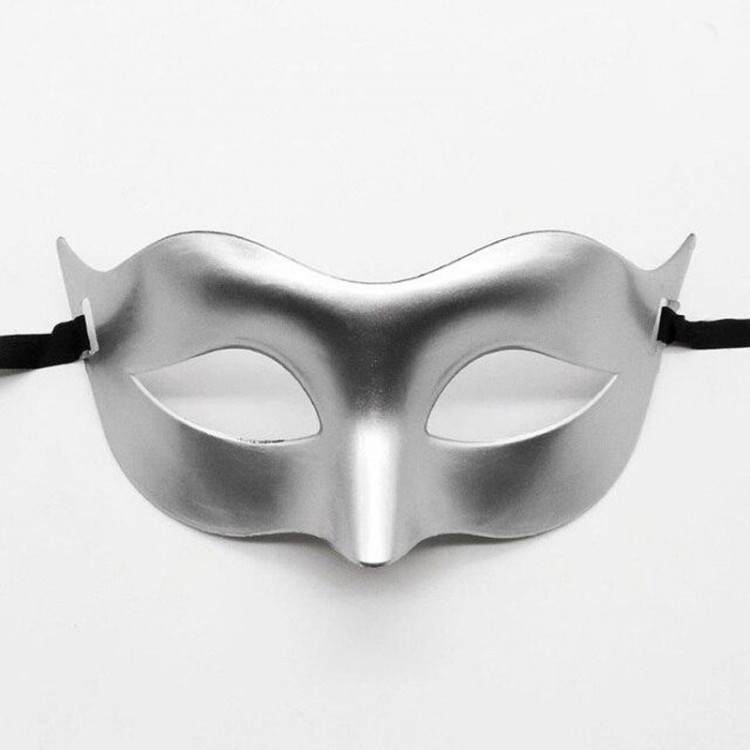 Gümüş Renk Masquerade Kostüm Partisi Venedik Balo Maskesi
