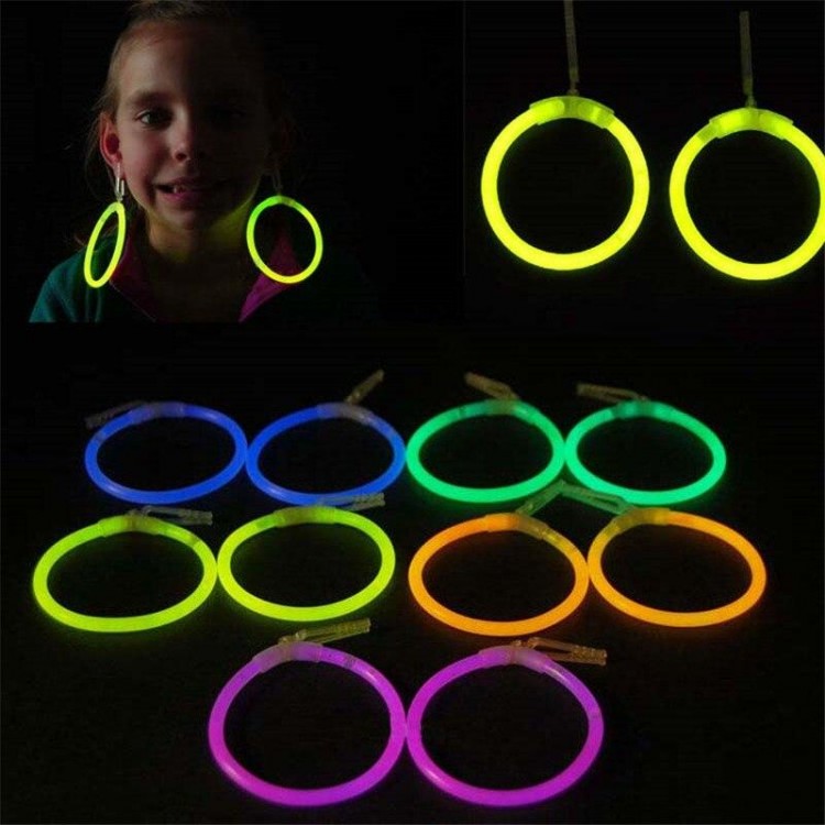 Karanlıkta Parlayan Glow Küpeler Glow Partisi Küpeleri 12 Çift 24 Adet