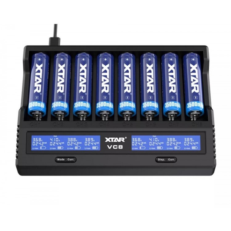 Xtar VC8 Sekizli Li-ion / NI-CD / NI-MH Pil Şarj Cihazı
